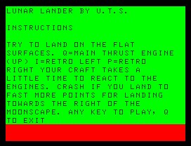 Cassette 50 (Dragon 32/64) screenshot: Ah yes, I forgot "Lunar"