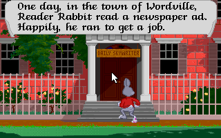 Reader Rabbit 3 (DOS) screenshot: Going to Daily Skywriter.