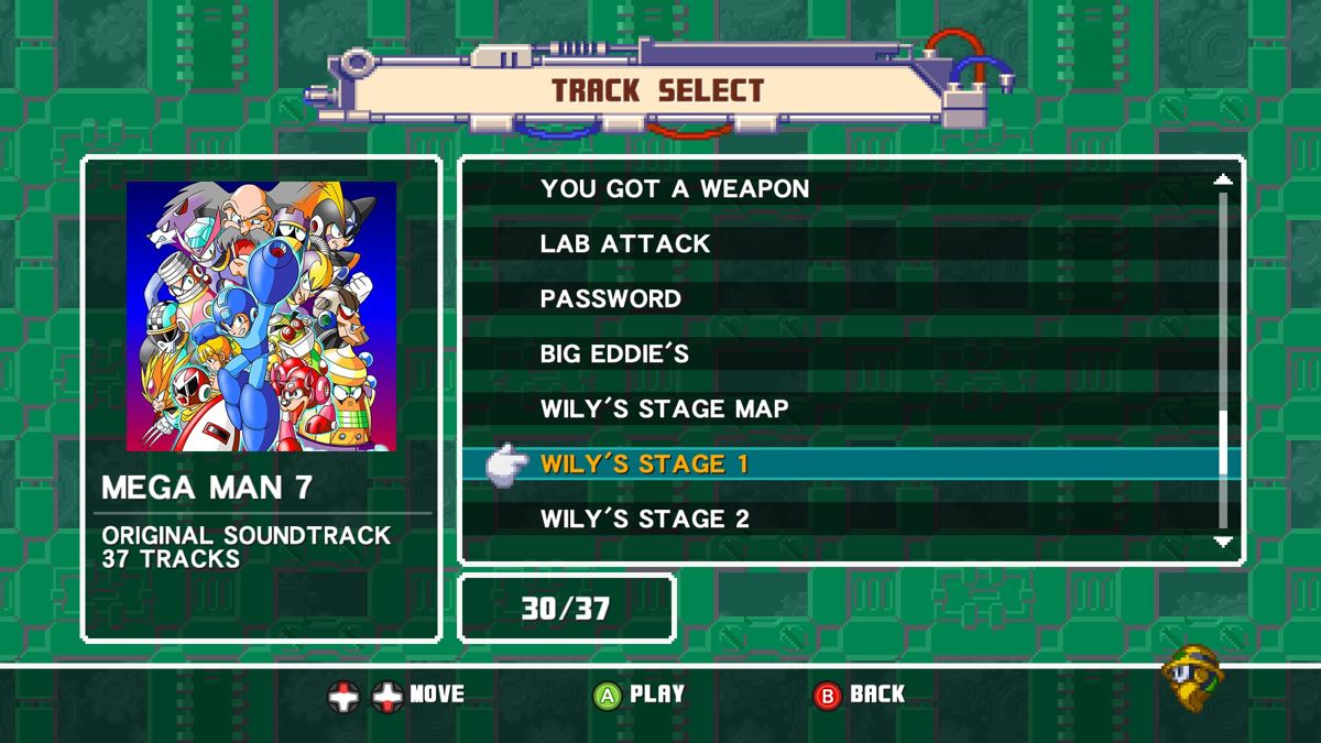 Mega Man: Legacy Collection 2 (Windows) screenshot: Track select.