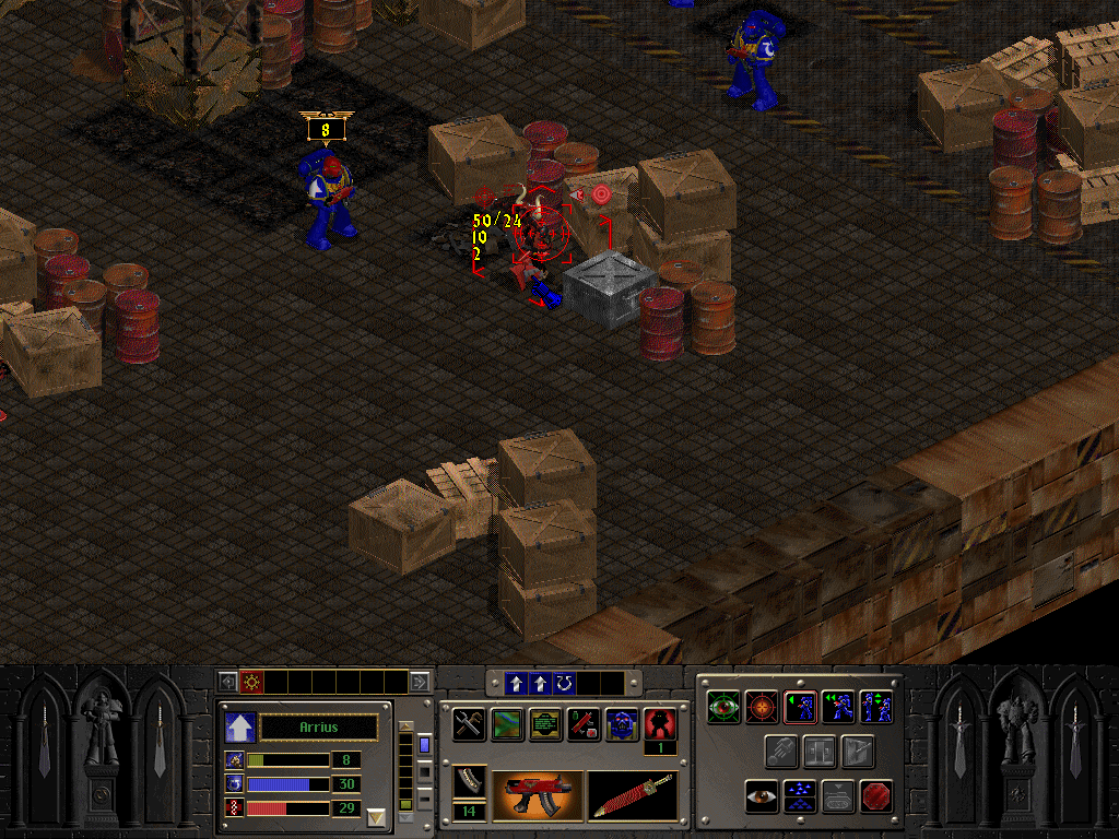Warhammer 40,000: Chaos Gate (Windows) screenshot: Getting close to enemy troops