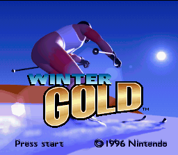 Winter Gold (SNES) screenshot: Title screen.