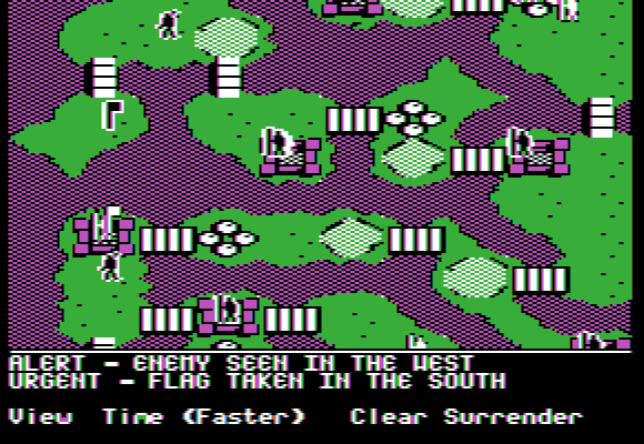 The Ancient Art of War (Apple II) screenshot: Aerial map.
