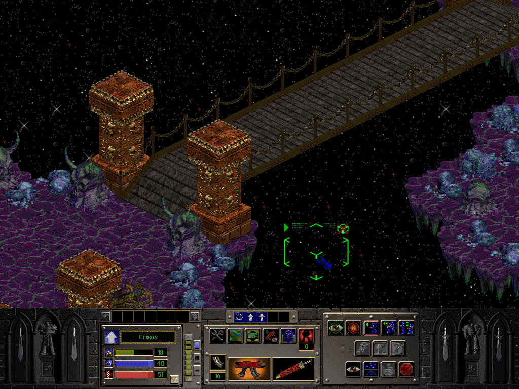 Warhammer 40,000: Chaos Gate (Windows) screenshot: Strange - floating in space in the realms of chaos
