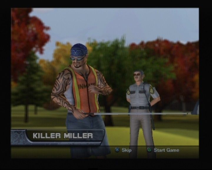 Outlaw Golf 2 (PlayStation 2) screenshot: Introducing Killer Miller to the tour