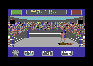 Star Rank Boxing II (Commodore 64) screenshot: And out