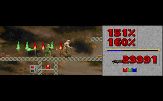 Doom 2D (DOS) screenshot: Fighting the Barons of Hell.