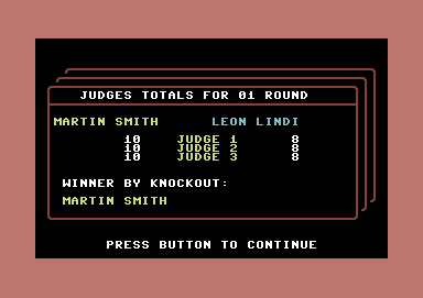 Star Rank Boxing II (Commodore 64) screenshot: Summary