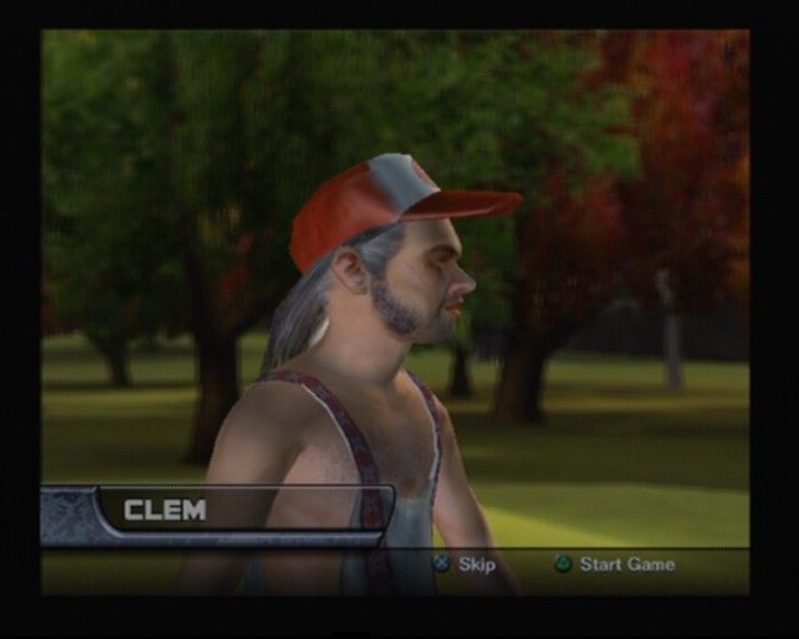 Outlaw Golf 2 (PlayStation 2) screenshot: Introducing Clem to the tour