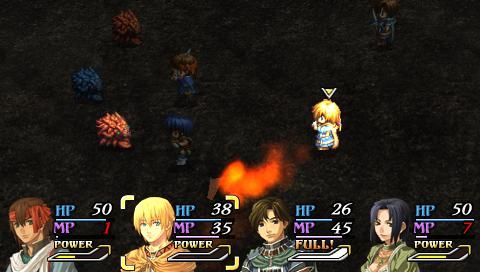 The Legend of Heroes: A Tear of Vermillion (PSP) screenshot: The fire boomerang in combat
