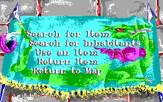 Wizard Wars (DOS) screenshot: Mission options (after Overland Map Travel)