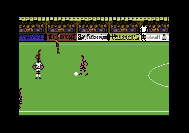 Peter Beardsley's International Football (Commodore 64) screenshot: In control