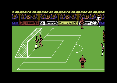 Peter Beardsley's International Football (Commodore 64) screenshot: Goal!