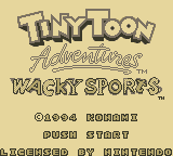 Tiny Toon Adventures: Wacky Sports (Game Boy) screenshot: Title Screen