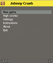 Johnny Crash (J2ME) screenshot: Main game screen