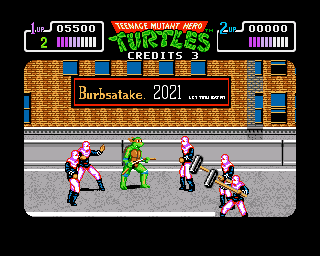 Teenage Mutant Ninja Turtles (Amiga) screenshot: On the streets