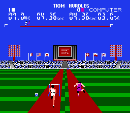 Stadium Events (NES) screenshot: 110m hurdles