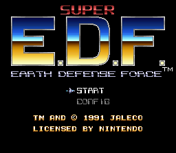 Earth Defense Force (SNES) screenshot: Title screen / Main menu.