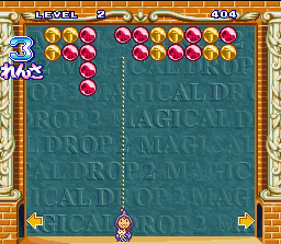 Magical Drop II (SNES) screenshot: Just made 3 chains