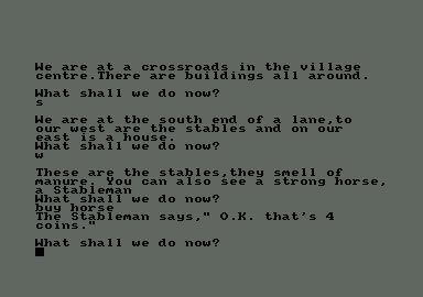 Mountains of Ket (Amstrad CPC) screenshot: Getting a horse