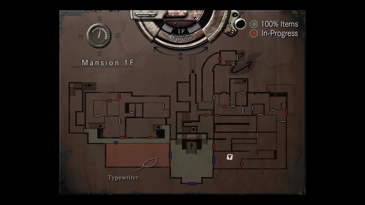 Resident Evil (PlayStation 4) screenshot: Found a map of the mansion... lots of rooms to explore