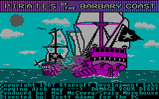 Pirates of the Barbary Coast (DOS) screenshot: Main game screen