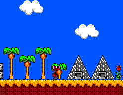 Sapo Xulé vs. Os Invasores do Brejo (SEGA Master System) screenshot: Oh, a flower in the desert!