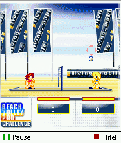 Beach Volley Pro Challenge (J2ME) screenshot: The opponent prepares for a smash.
