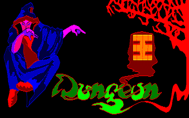 Dungeon (PC-88) screenshot: Title screen