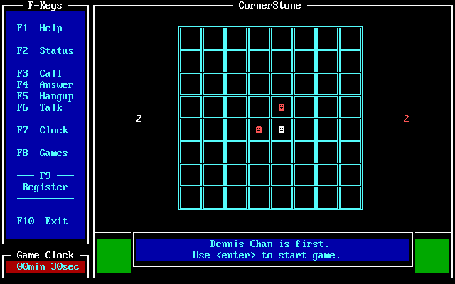 Worthy Opponent (DOS) screenshot: CornerStone