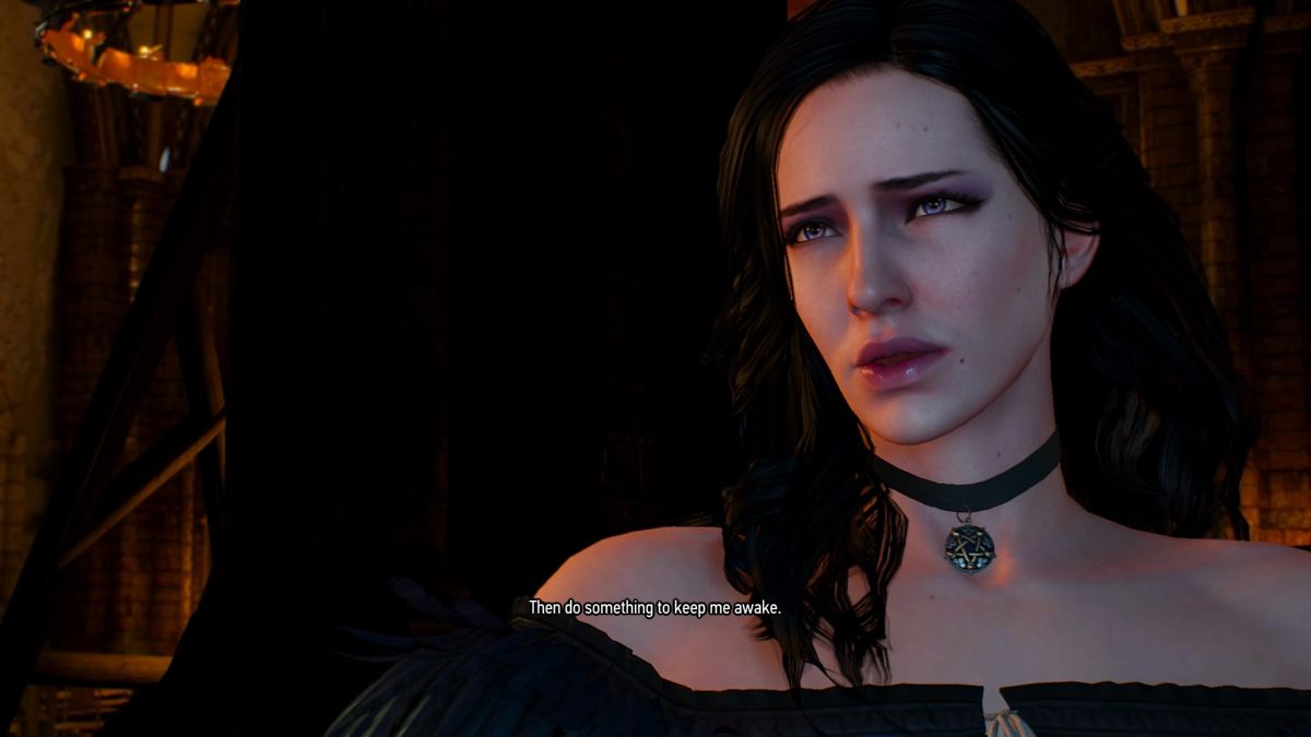 The Witcher 3: Wild Hunt - Alternative Look for Yennefer (PlayStation 4) screenshot: Yen is having trouble holding the spell active throughout the night