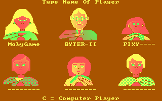 Press Your Luck (DOS) screenshot: Character selection