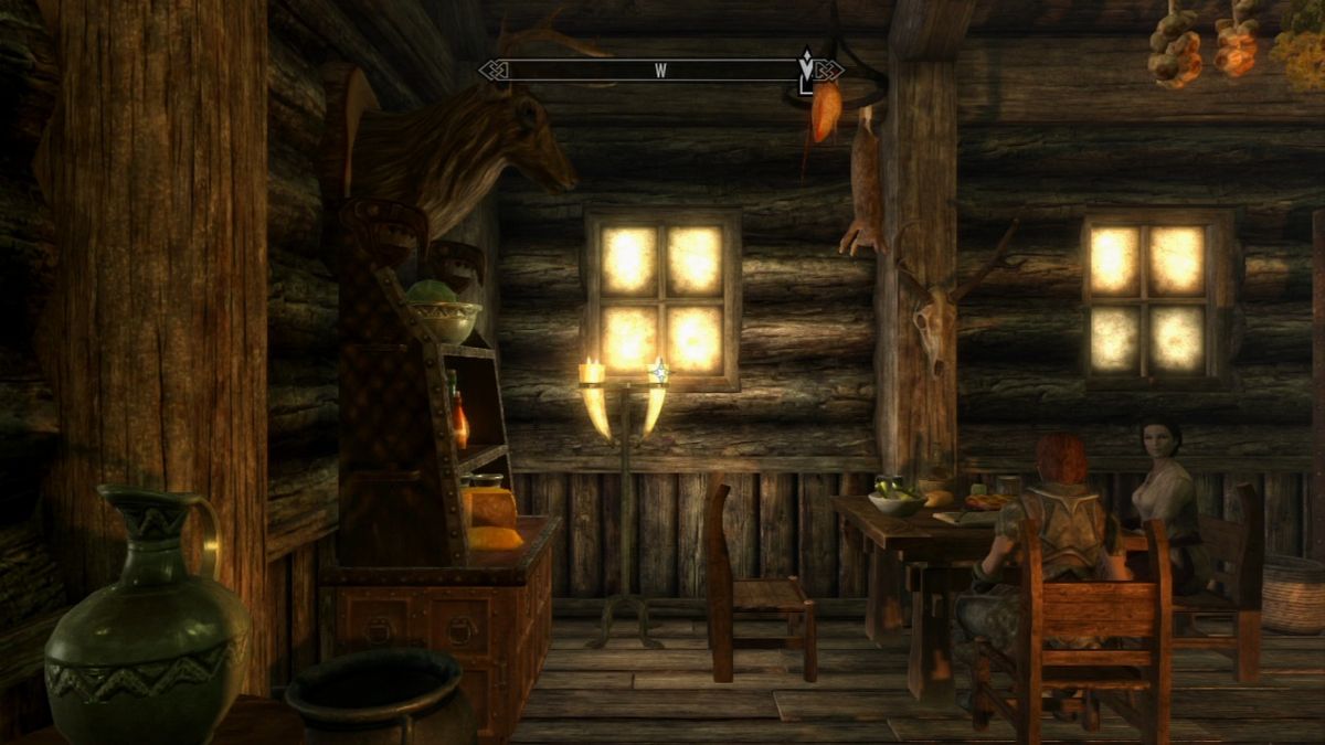 The Elder Scrolls V: Skyrim (PlayStation 3) screenshot: When becoming a Thane, you can buy a house in town where your bodyguard and spouse will await you in