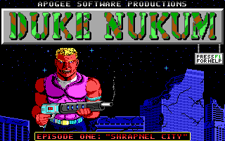 Duke Nukum: Episode 1 - Shrapnel City (DOS) screenshot: Splash screen