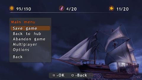 Kao Challengers (PSP) screenshot: Pause menu
