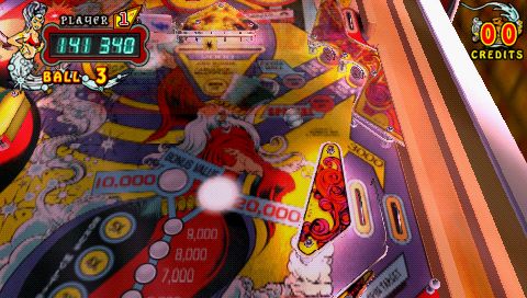 Pinball Hall of Fame: The Gottlieb Collection (PSP) screenshot: Genie table in middle of play