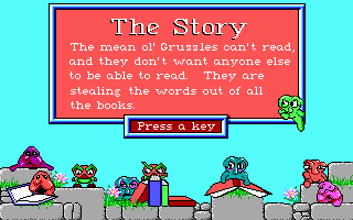 Word Rescue (DOS) screenshot: Introduction: premise