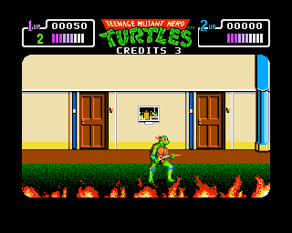 Teenage Mutant Ninja Turtles (Amiga) screenshot: Stage 1