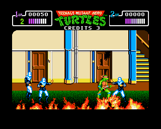 Teenage Mutant Ninja Turtles (Amiga) screenshot: The Foot Soldiers