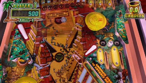 Pinball Hall of Fame: The Gottlieb Collection (PSP) screenshot: El Dorado City of Gold table in middle of play