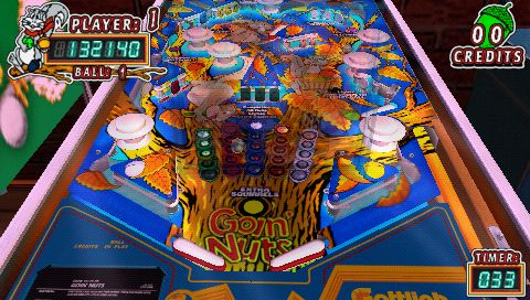 Pinball Hall of Fame: The Gottlieb Collection (PSP) screenshot: Goin' Nuts table in middle of play