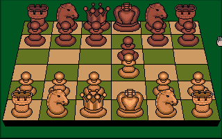 Distant Armies: A Playing History of Chess (Amiga) screenshot: Los Alamos Chess. Here is the layout for the first successfully programmed computer chess set.