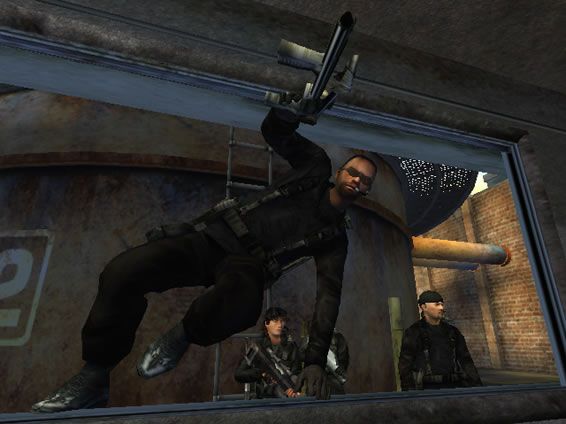 Conflict: Global Terror (Xbox) screenshot: Vaulting through window