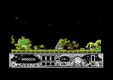 TwinWorld: Land of Vision (Commodore 64) screenshot: Down with the bird