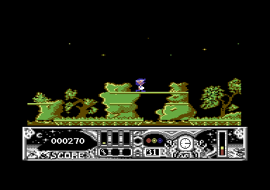 TwinWorld: Land of Vision (Commodore 64) screenshot: A more precise ledge arrangement