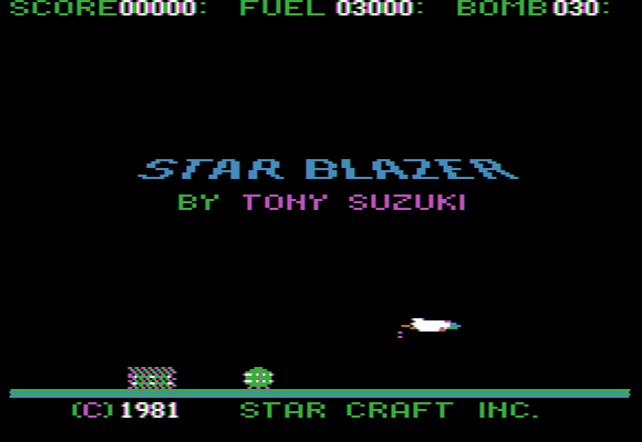 Star Blazer (Apple II) screenshot: Title sequence.