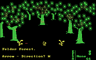 Rings of Zilfin (DOS) screenshot: Attacking with arrows.