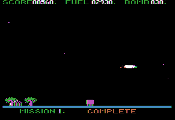 Star Blazer (Apple II) screenshot: Onto the next mission...