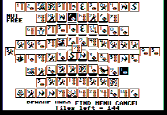 Shanghai (Apple II) screenshot: Let the game begin!