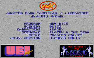 Ranx: The Video Game (Amiga) screenshot: Credits screen