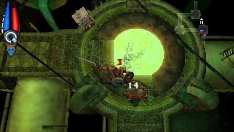 Untold Legends: The Warrior's Code (PSP) screenshot: Fighting army monster in Sewer Safehouse